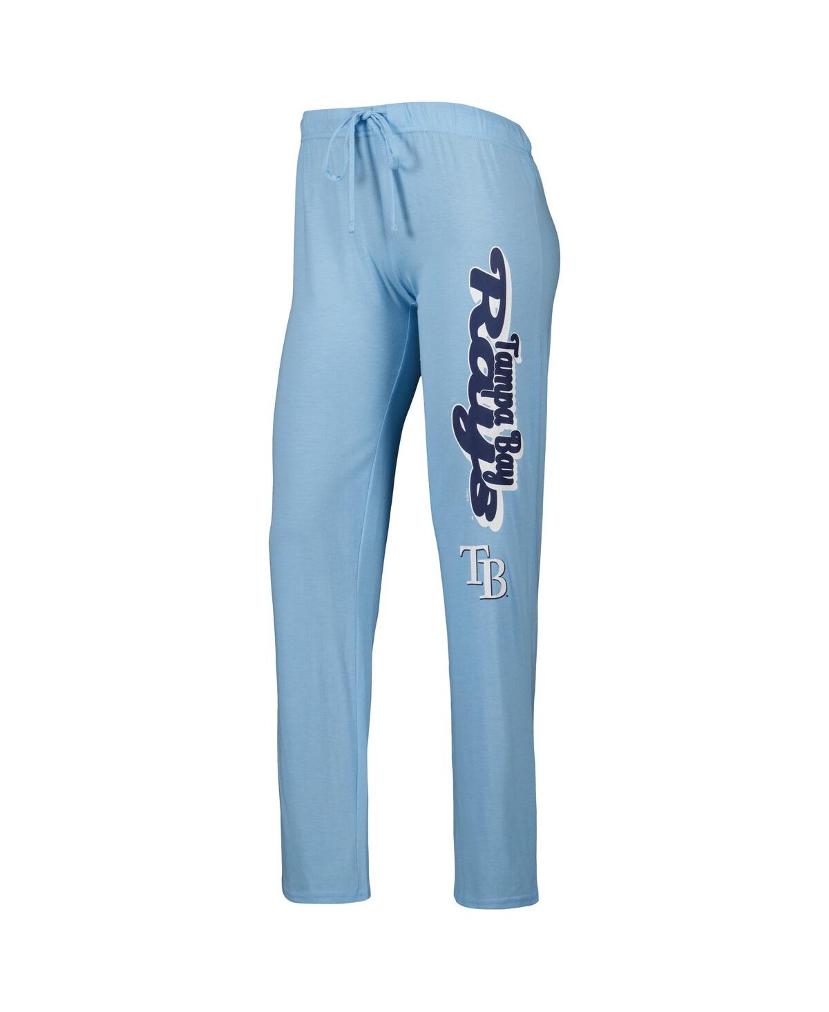 Shop Concepts Sport Women's  Light Blue, Navy Tampa Bay Rays Wordmark Meter Muscle Tank Top And Pants Slee In Light Blue,navy