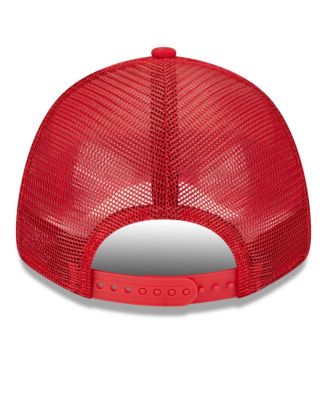 Men's White, Red Washington Nationals Team Stripe Trucker 9FORTY Snapback Hat