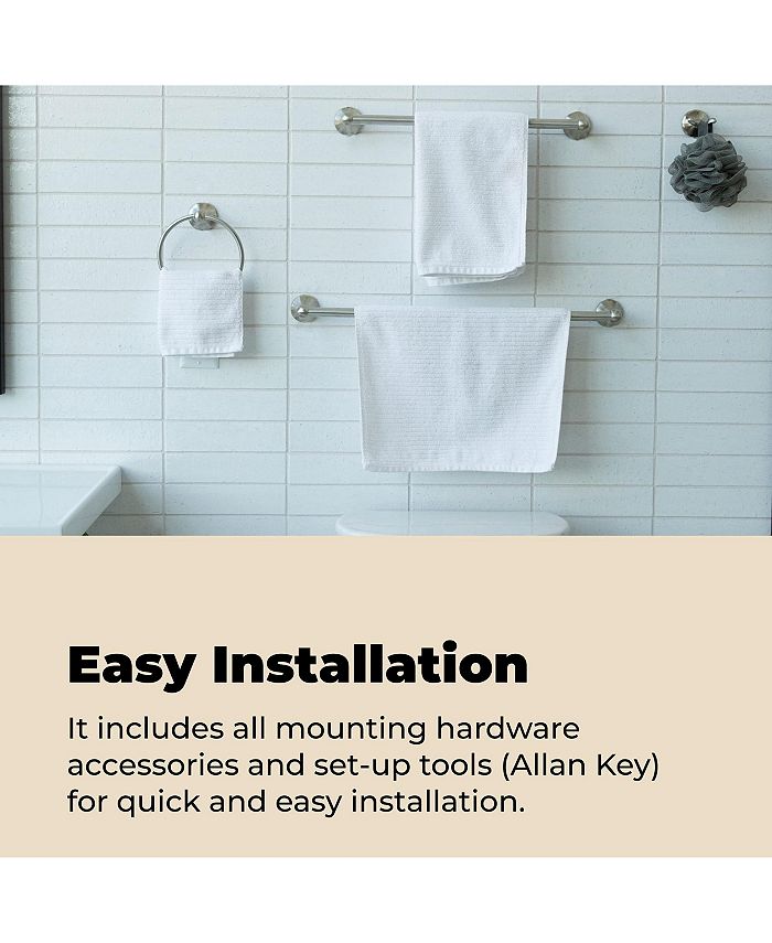 IDB Bathroom Hardware Accessory Set Includes Towel Bar, Toilet Paper