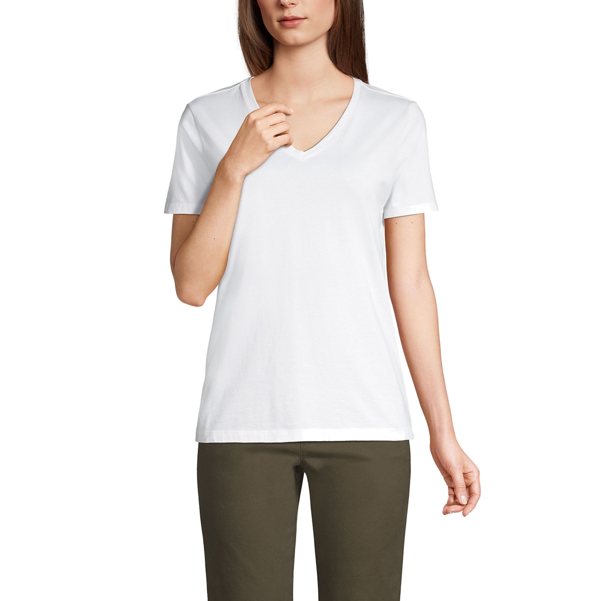 Women's Tall Relaxed Supima Cotton V-Neck T-Shirt - White