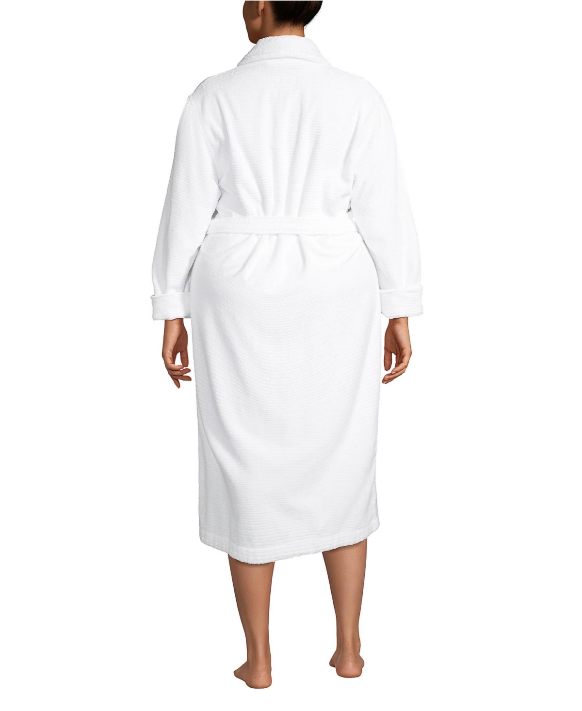 Lands' End Plus Size Cotton Terry Long Spa Bath Robe