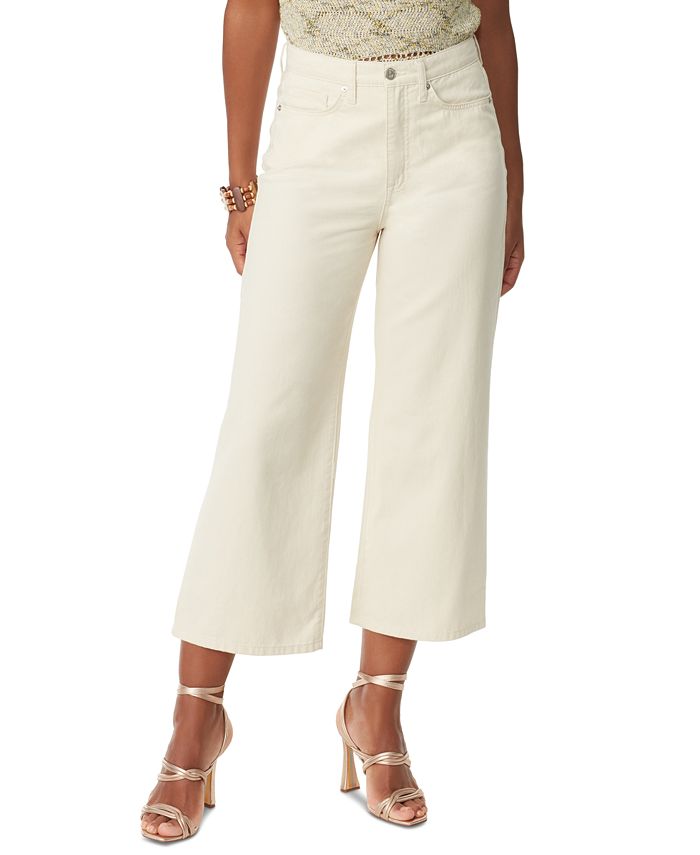 Sam Edelman Women's Codie Solid Wide-Leg Cotton Denim Jeans - Macy's