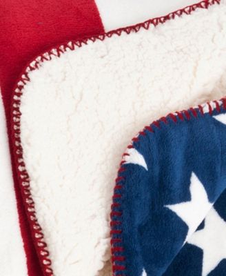 US Flag Design Sherpa Throw, 50" x 60"