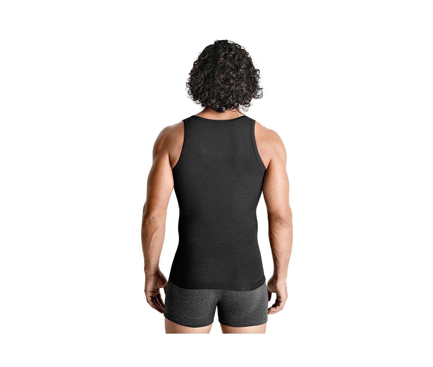 Мужской топ Rounderbum Cotton Compression Tank Top, цвет: Чёрный — фото 3