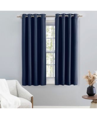Grasscloth Lined Grommet Curtain Panel w/Wand 54"W x 54"L