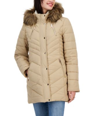 Maralyn Me Juniors Faux Fur Trim Hooded Puffer Coat Created for Macy s Macy s