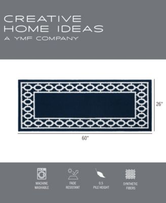 Jean Pierre New York Jean Pierre Christine Trellis Border Tufted Runner Rugs In Blue