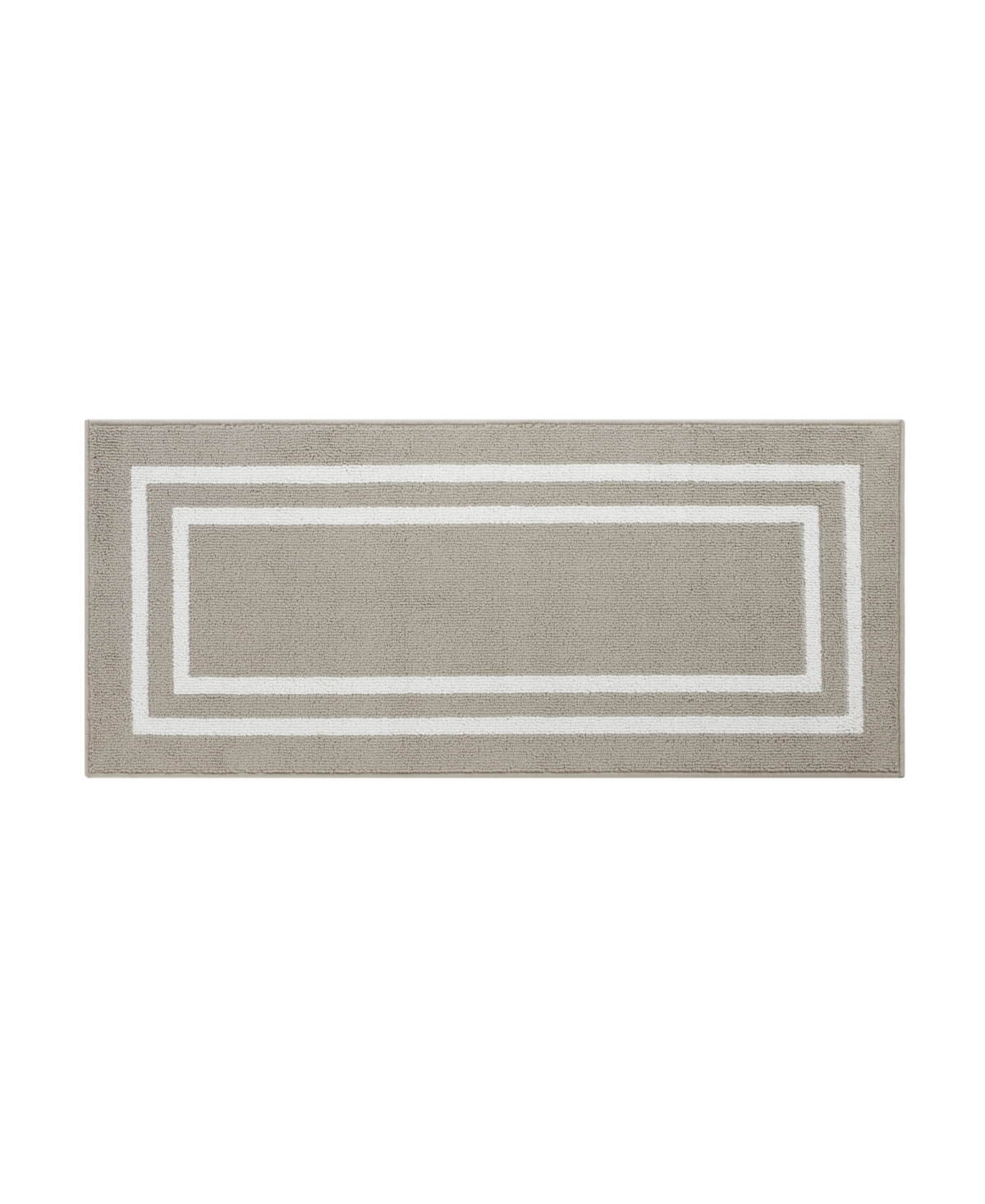 Jean Pierre Double Line Border Tufted In Light Gray And White