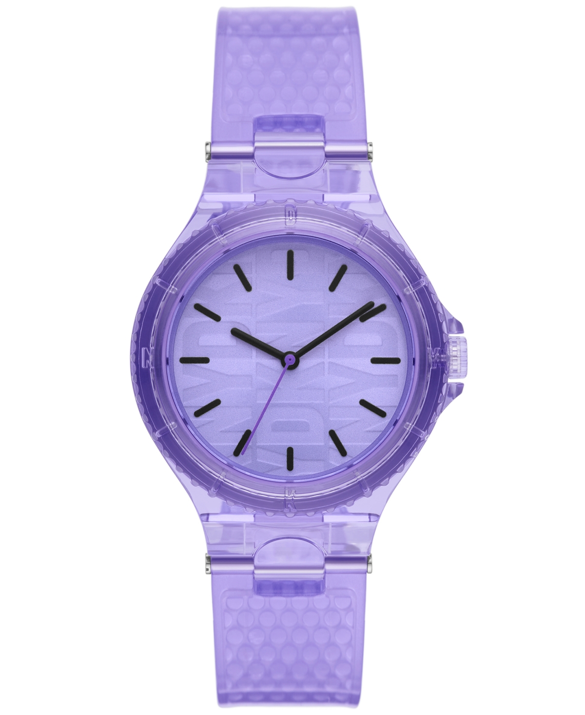 Shop Dkny Women's Chambers Three Hand Purple Polyurethane Watch 36mm