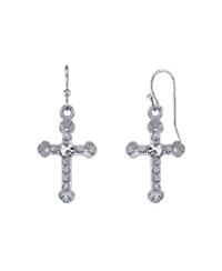 Crystal Cross Drop Earrings