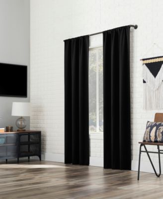 Bergen Theater Grade Extreme 100% Blackout Rod Pocket Single Curtain Panel Collection