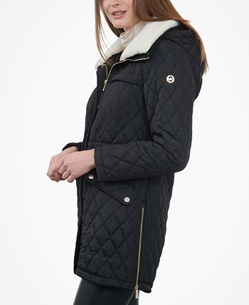 Michael michael kors petite sales faux fur hooded down coat