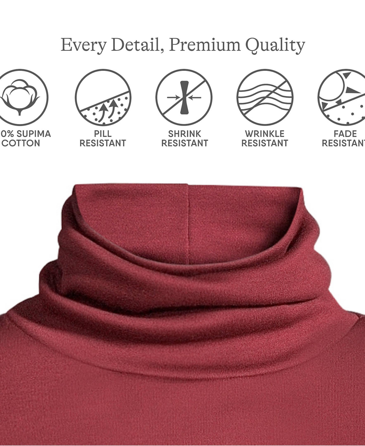 Lands' End Women's Supima Cotton Relaxed Long Sleeve Turtleneck