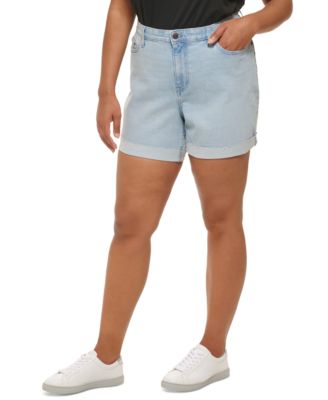 Calvin Klein Jeans - Trendy Plus Size Cuffed Denim Shorts