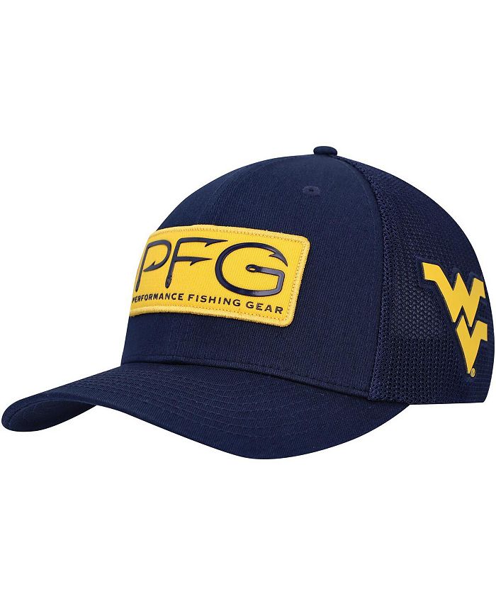 Columbia Men's Navy West Virginia Mountaineers PFG Hooks Flex Hat