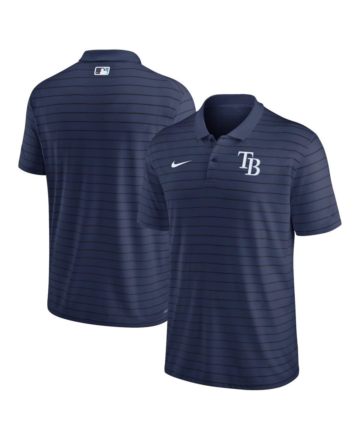 Nike Men's  Navy Tampa Bay Rays Authentic Collection Victory Striped Performance Polo Shirt In Navy