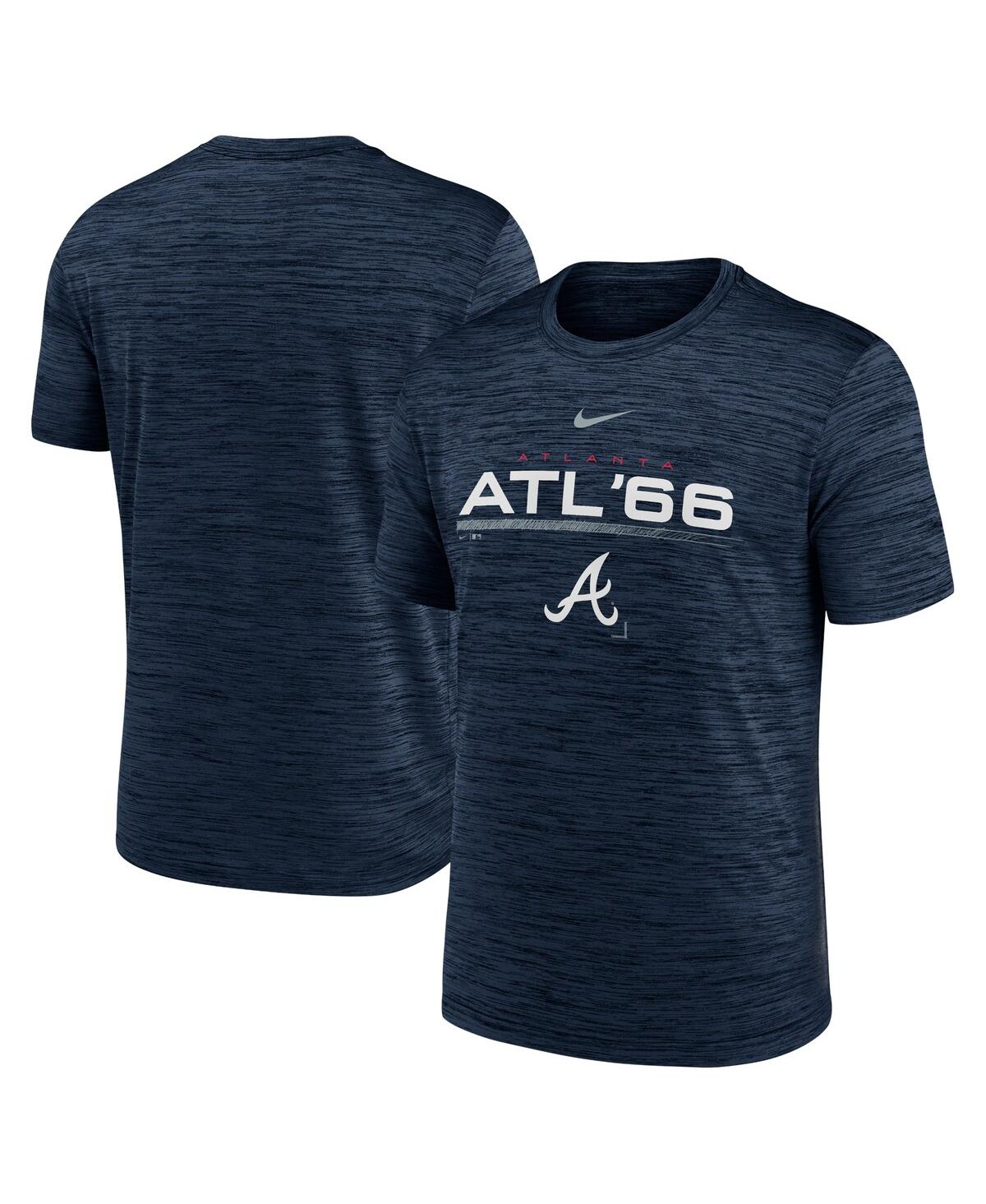Nike Men's  Navy Atlanta Braves Wordmark Velocity Performance T-shirt