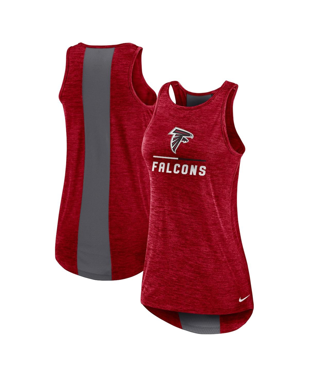 Shop Nike Women's  Red Atlanta Falcons High Neck Performance Tank Top