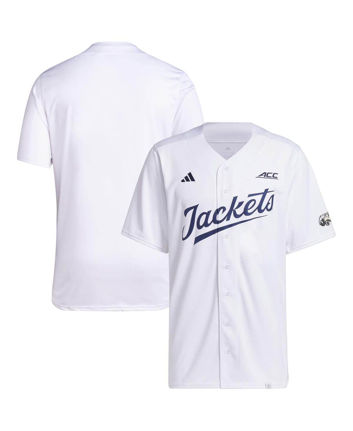 Men's adidasGeorgia Tech Yellow Jackets Team Baseball Jersey - White