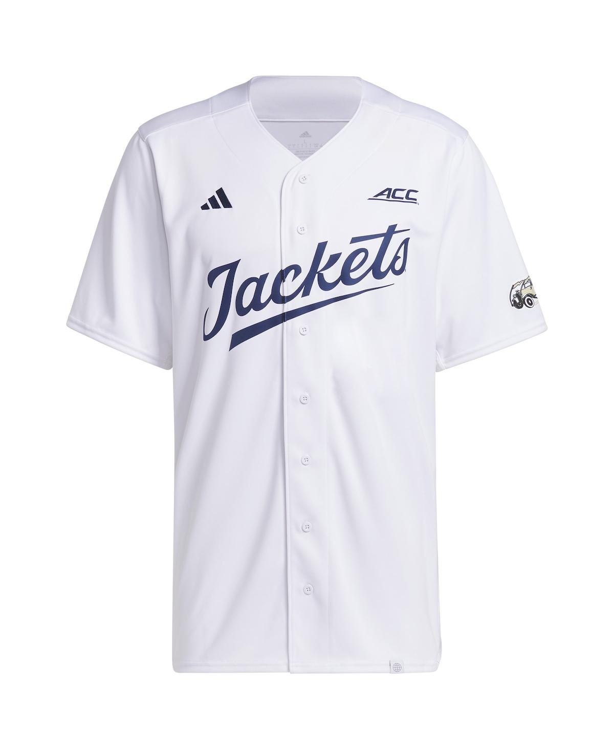 Men's adidasGeorgia Tech Yellow Jackets Team Baseball Jersey - White