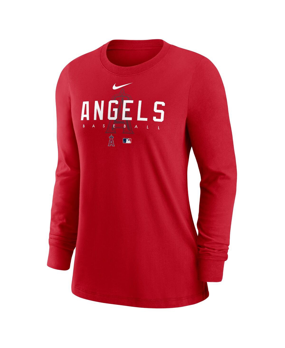 Shop Nike Women's  Red Los Angeles Angels Authentic Collection Legend Performance Long Sleeve T-shirt