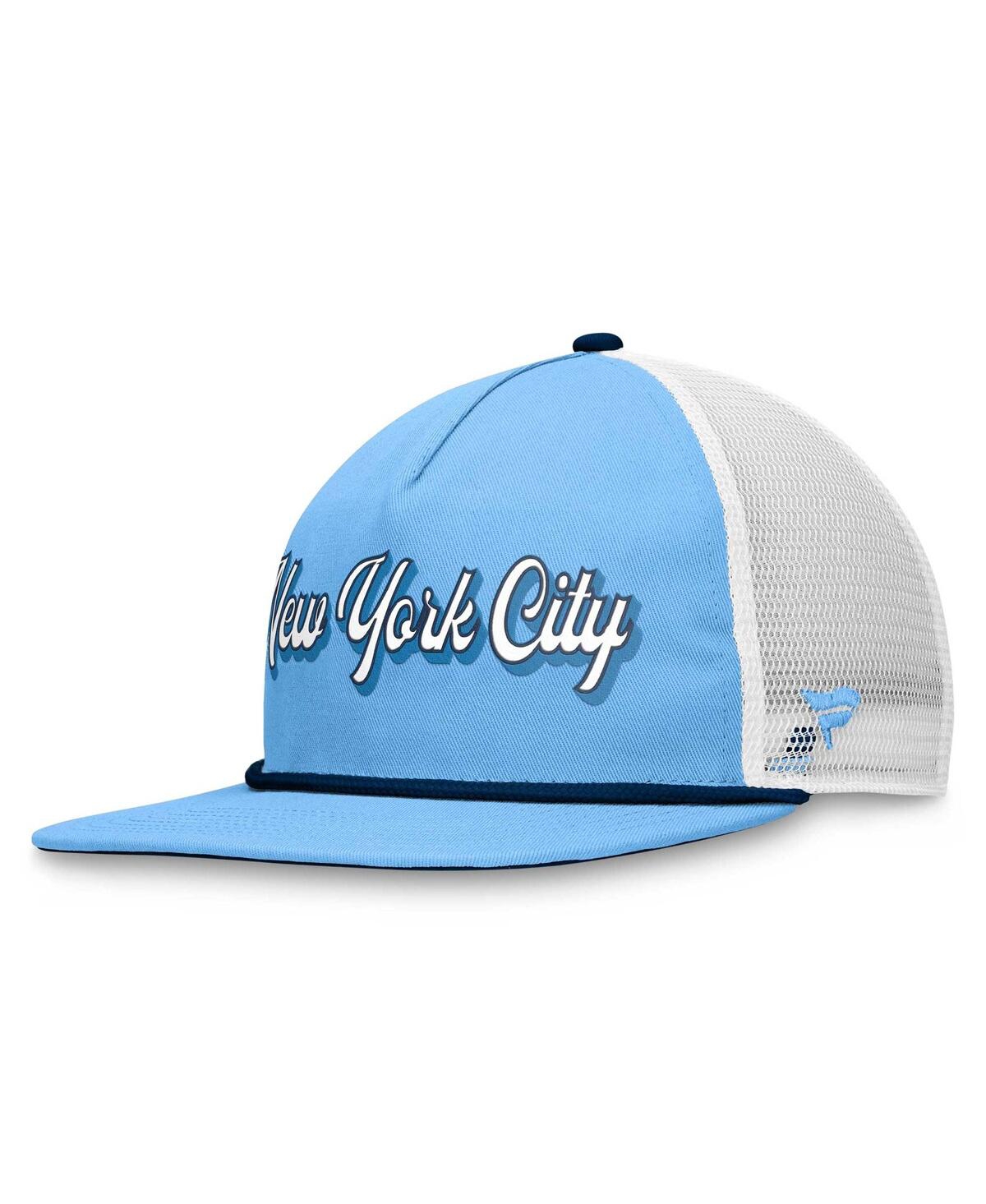 Shop Fanatics Men's  Light Blue, White New York City Fc True Classic Golf Snapback Hat In Light Blue,white