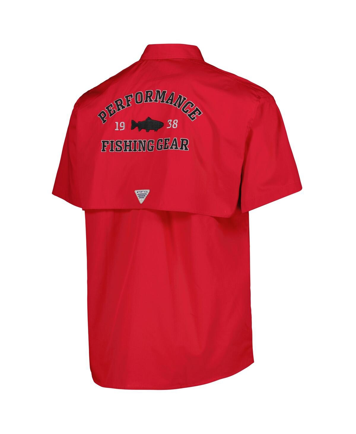 Shop Columbia Men's  Scarlet Ohio State Buckeyes Bonehead Button-up Shirt