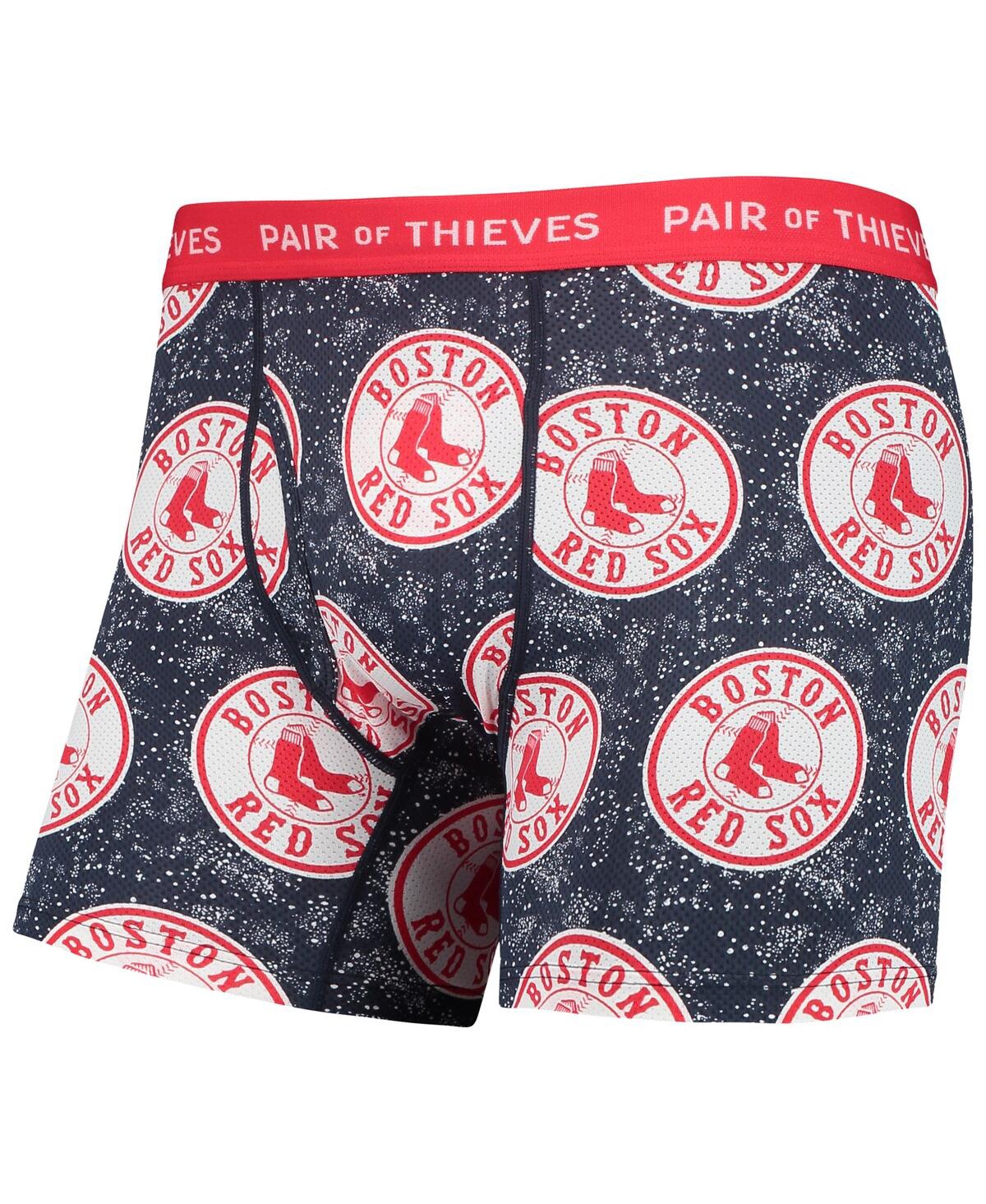 Shop Pair Of Thieves Men's  Gray, Navy Boston Red Sox Super Fit 2-pack Boxer Briefs Set In Gray,navy