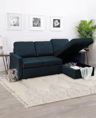 Newton 82" Fabric 2 Piece Sleeper Sofa Sectional with Storage
