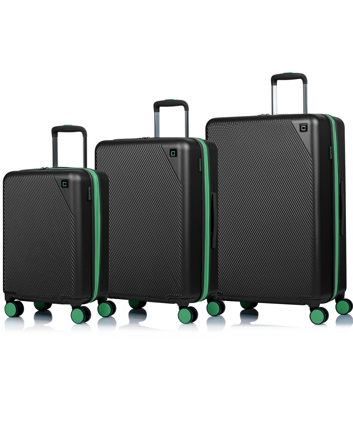 Champs 3-piece Fresh Hardside Luggage Set In Black