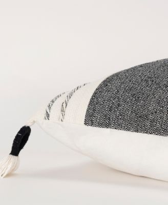 Modern Stripe Tassal Decorative Pillow, 20" X 20"
