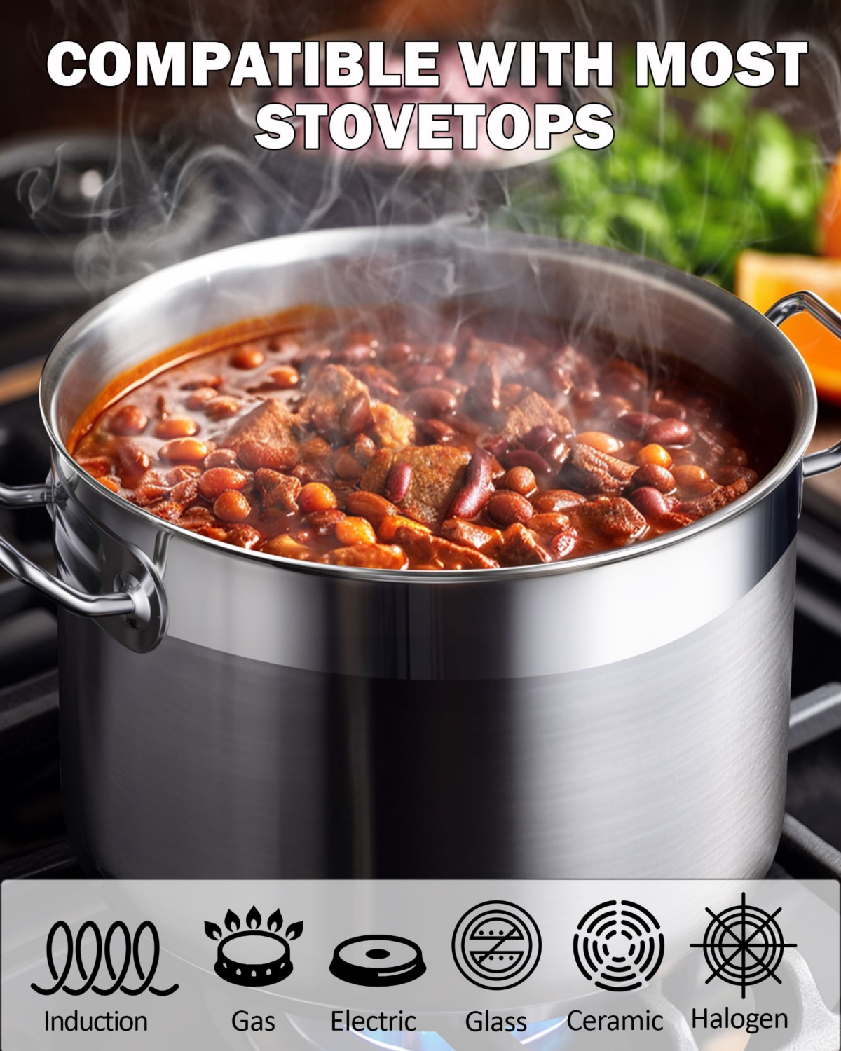 Cooks Standard Stockpots 24 Quart Professional Grade Stock Pot with Lid, Silver - Stainless steel