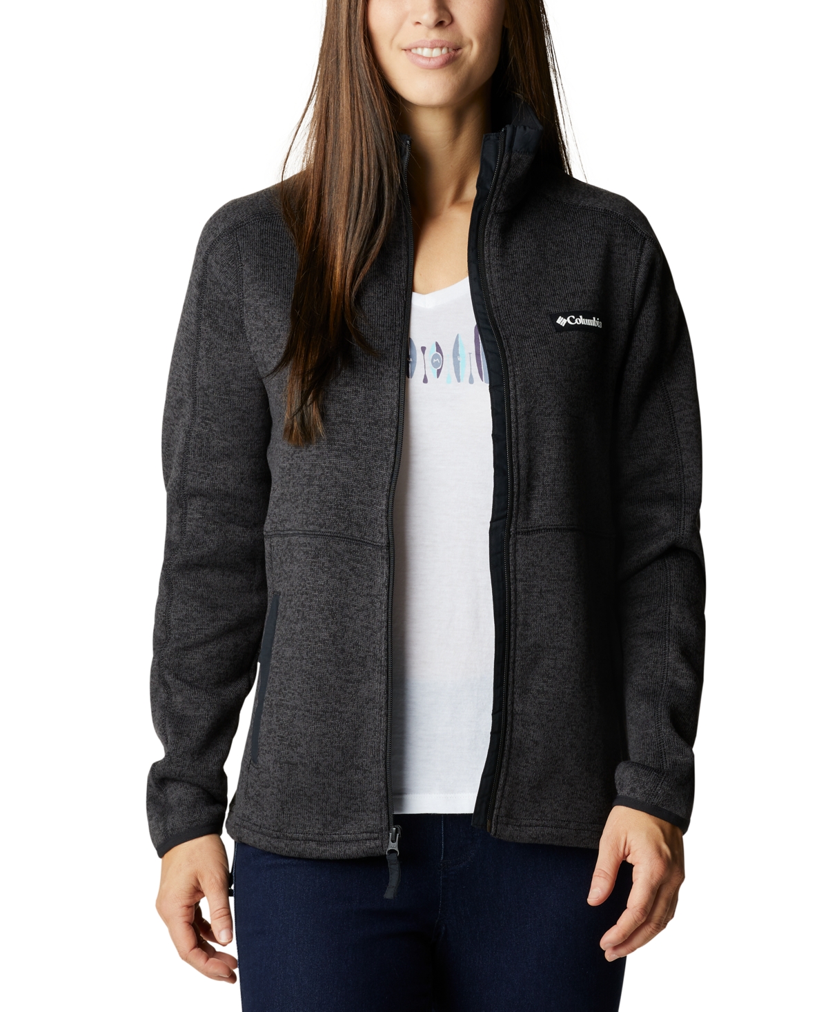 Columbia Women's Sweater Weather Full-zip Jacket In Black Heather