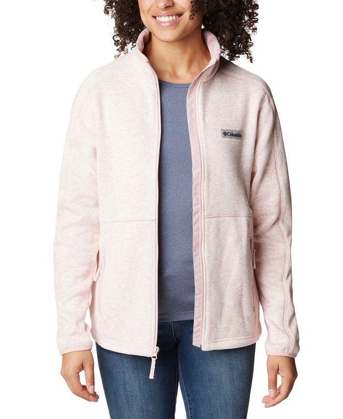 Columbia W Sweater Weather Full Zip Maglione Meteo, Rosa Antico mélange