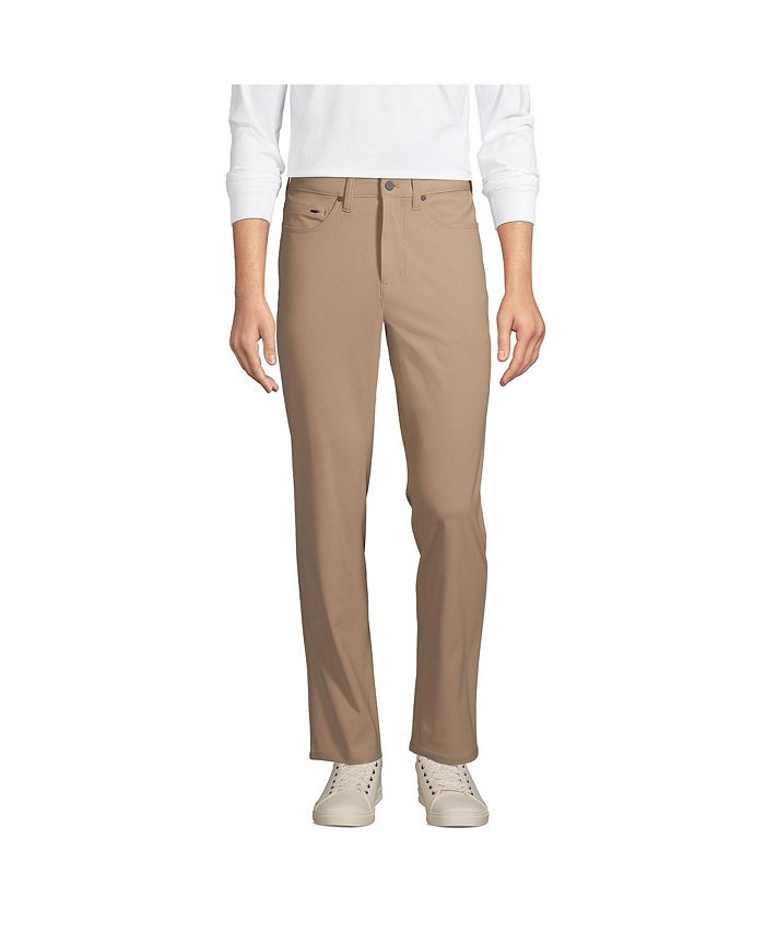 Lands' End Men's Straight Fit Flex Performance 5 Pocket Pants Macy's