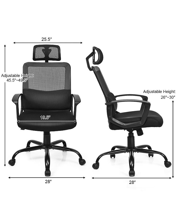 Costway Mesh Office Chair High Back Ergonomic Swivel Chair Macy's