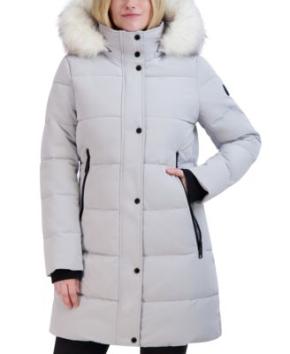 Women's Faux-Fur-Trim Hooded Puffer Coat