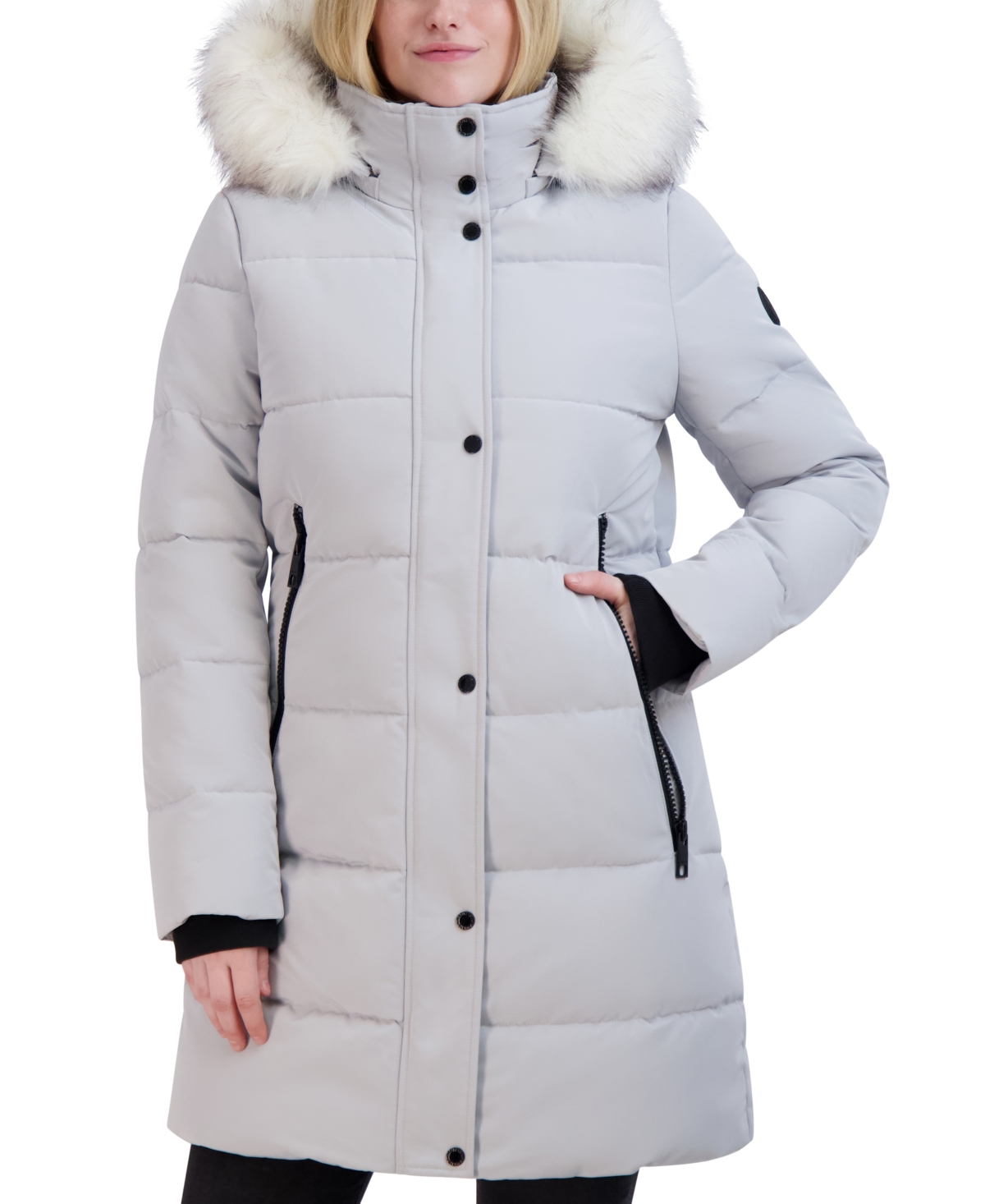 Grey Hooded Coat Smart Grey Coat Womens Nautica Women's Faux-Fur