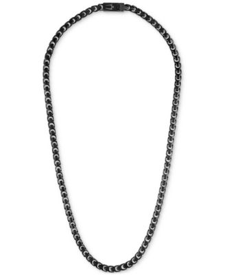 Men's Link Chain 22" Necklace in Black-Plated Stainless Steel