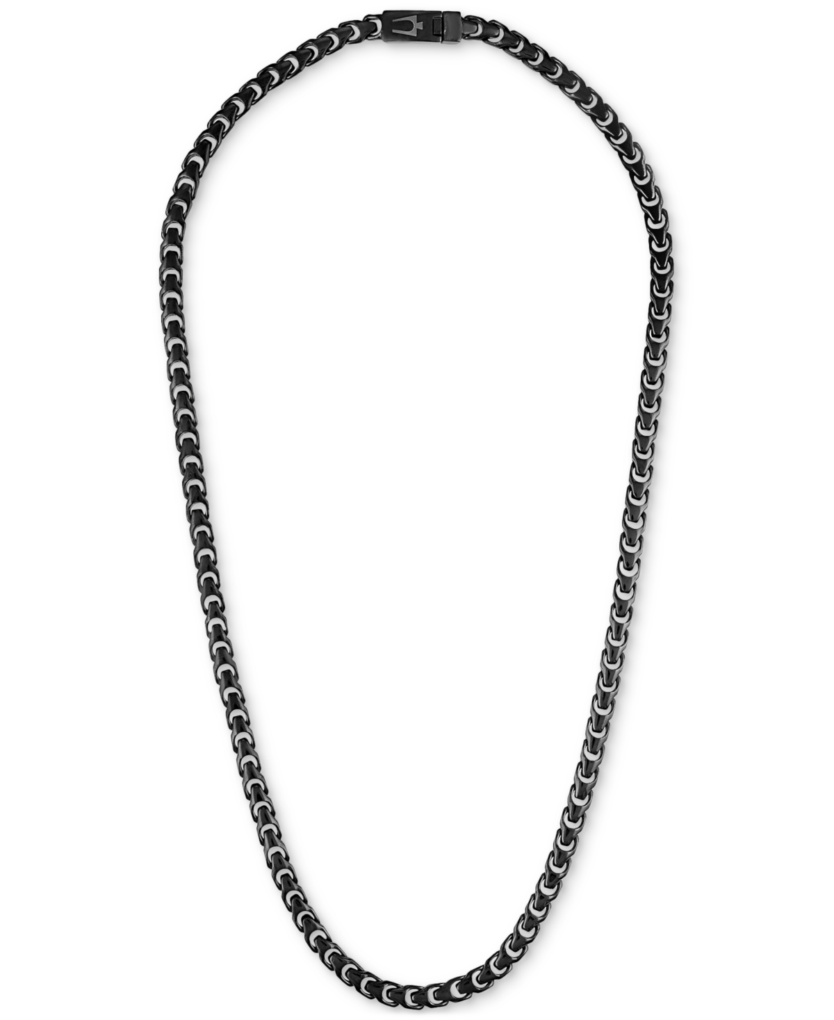 Shop Bulova Men's Link Chain 22" Necklace In Black-plated Stainless Steel In Na