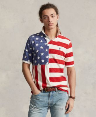 Polo Ralph Lauren - Men's Classic-Fit Flag-Print Mesh Polo Shirt