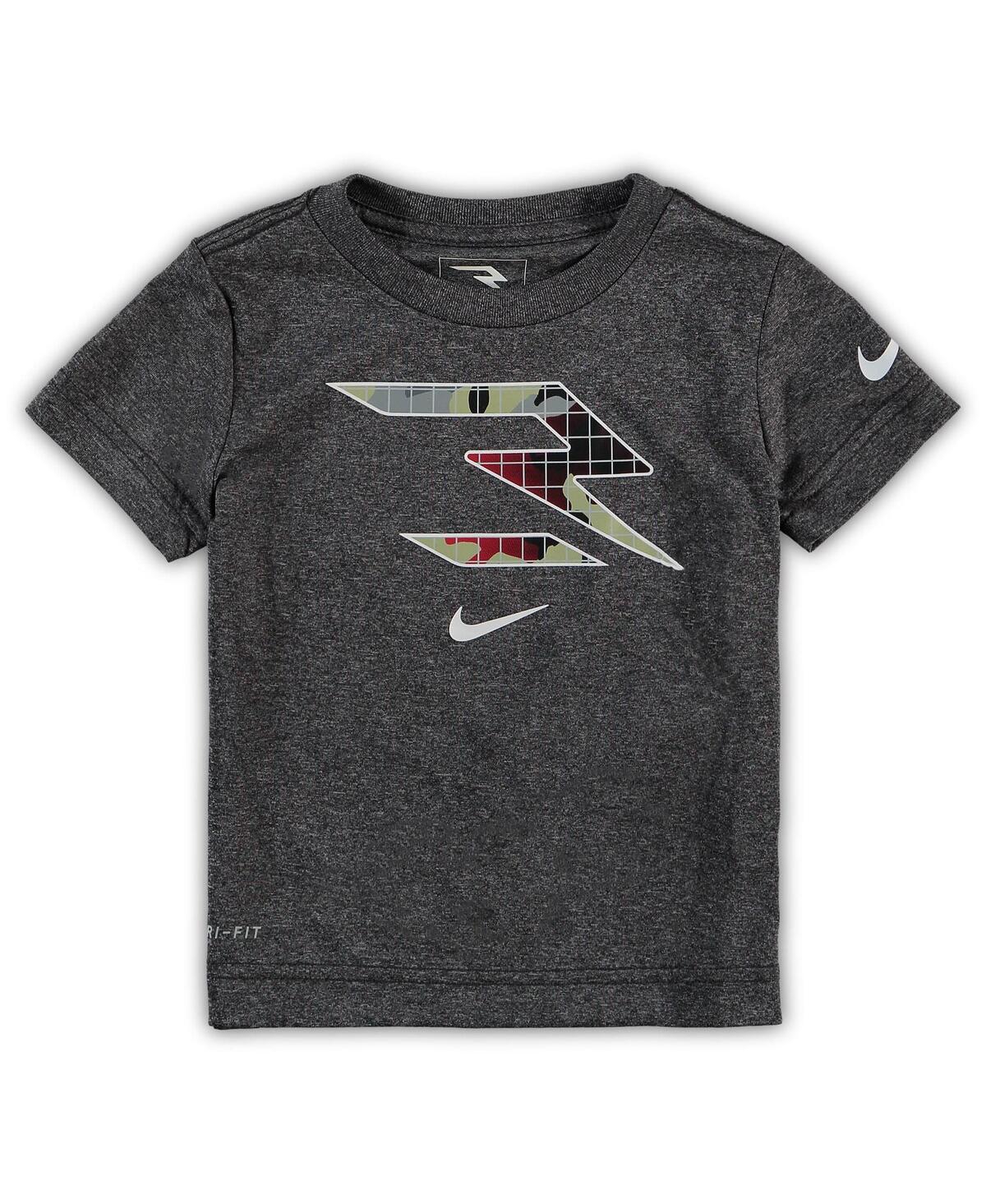 Nike 3brand By Russell Wilson Babies' Toddler Boys And Girls Heathered Black  Combat Fill Performance T-shirt
