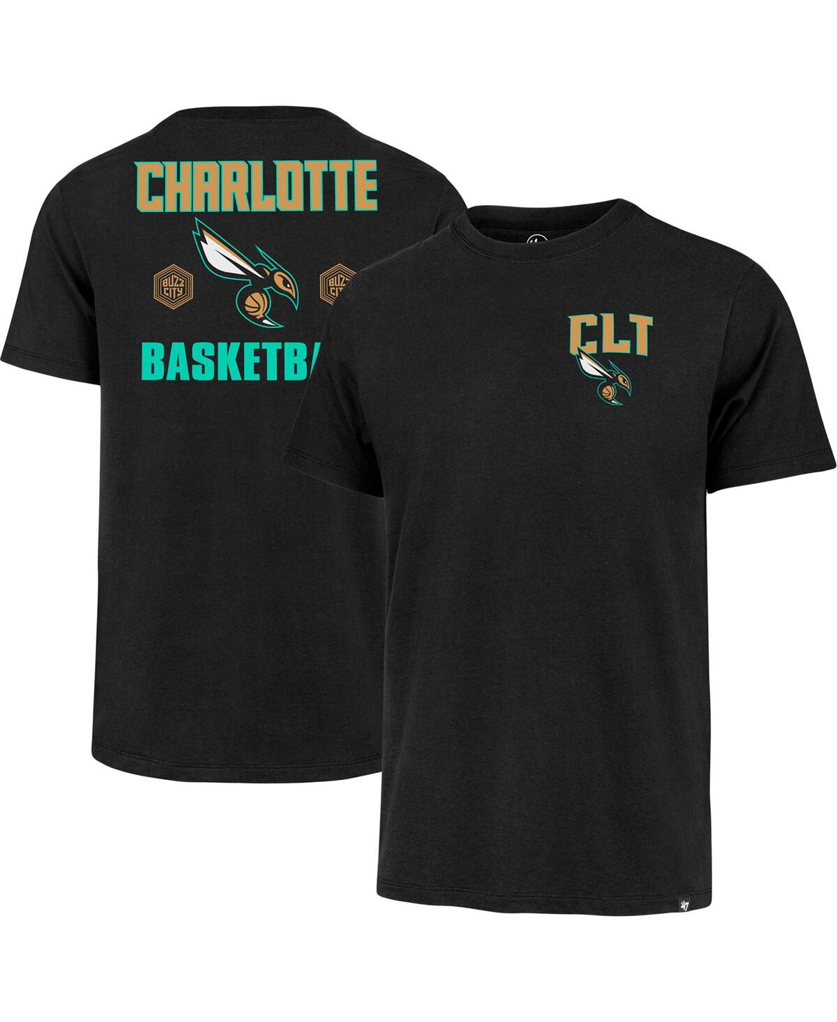 47 Brand Men's ' Black Charlotte Hornets 2022/23 City Edition Backer Franklin T-shirt