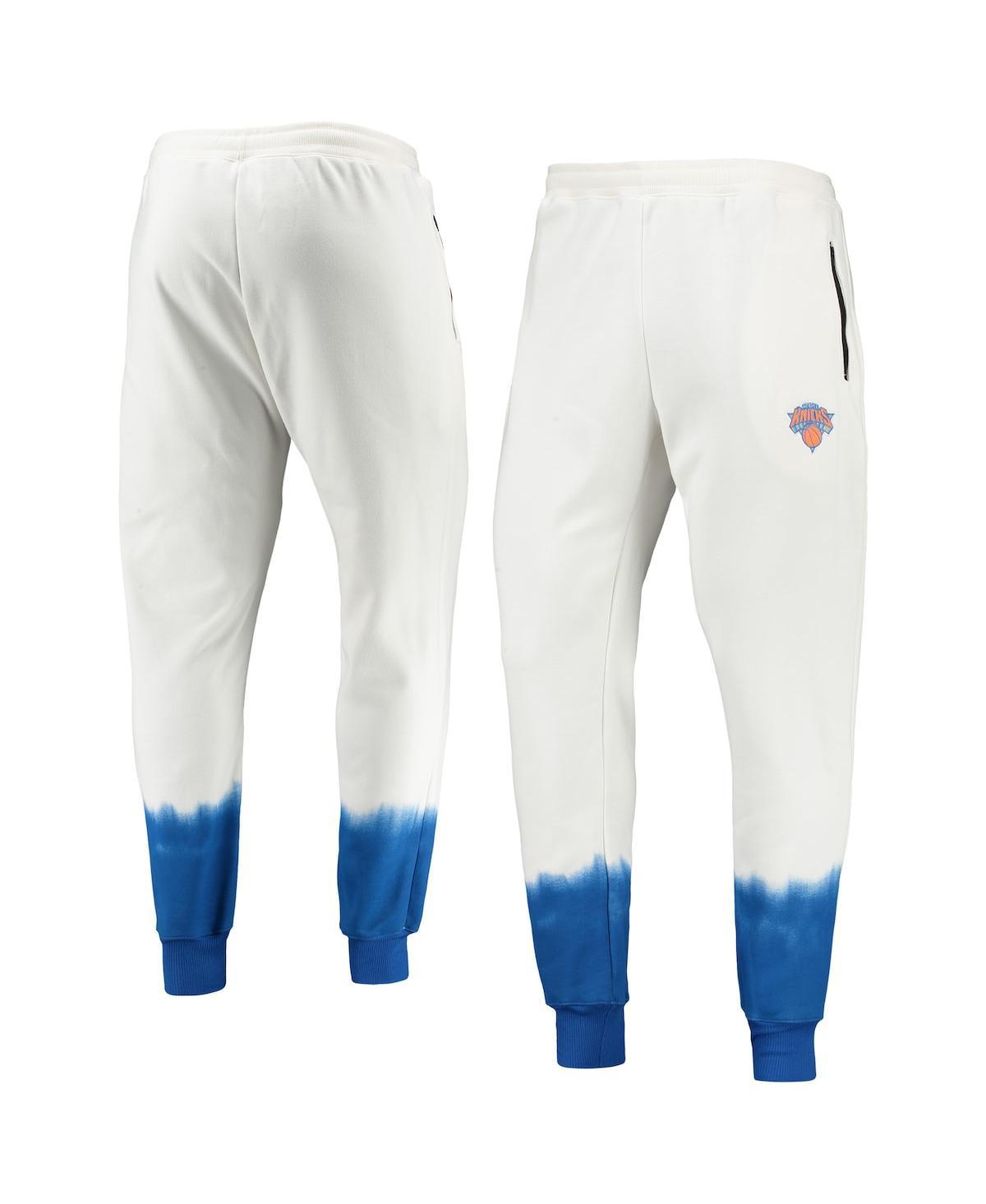 Men's Fisll Oatmeal New York Knicks Double Dribble Tie-Dye Fleece Jogger Pants - Oatmeal