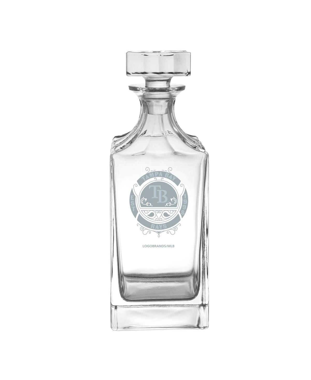 Logo Brands Tampa Bay Rays 23.75 oz Frost Baroque Glass Decanter In Clear