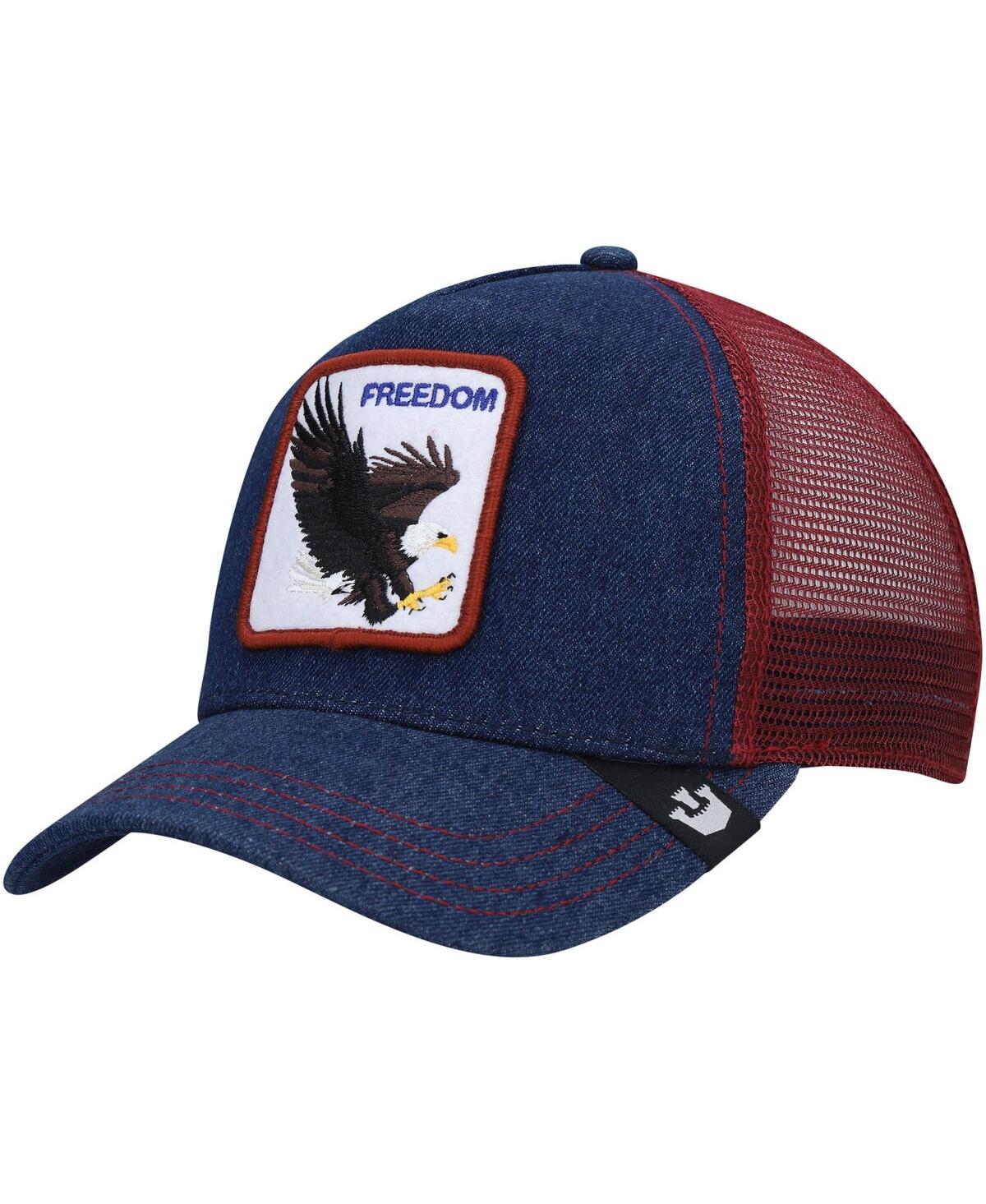 Shop Goorin Bros Men's . Navy, Maroon The Freedom Eagle Trucker Adjustable Hat In Navy,maroon