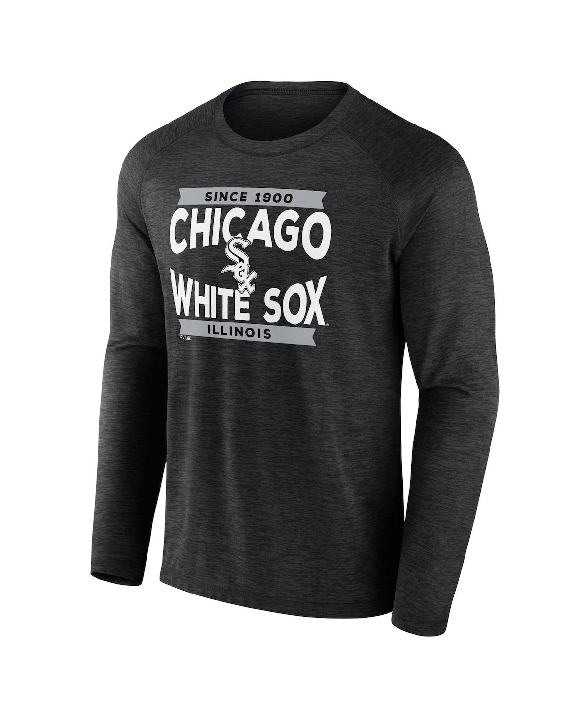 Shop Fanatics Men's  Black Chicago White Sox Heroic Play Raglan Long Sleeve T-shirt