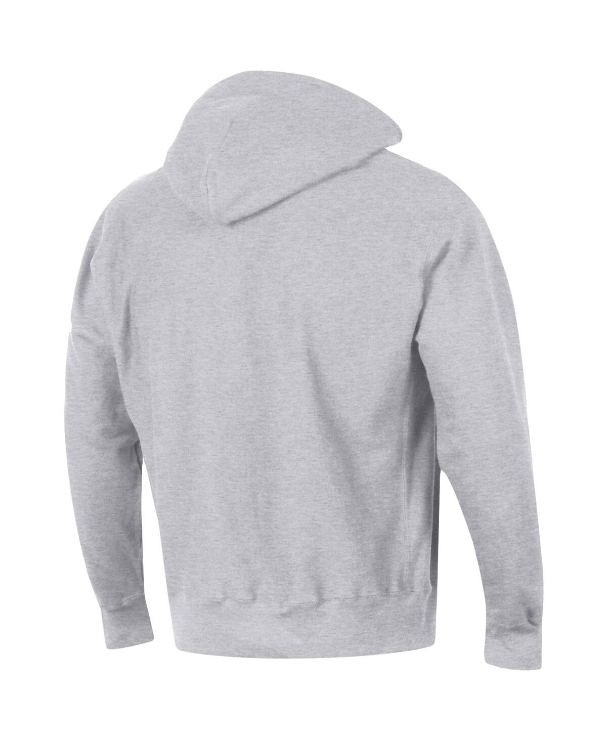 Shop Champion Men's  Heathered Gray Wisconsin Badgers Team Arch Reverse Weave Pullover Hoodie