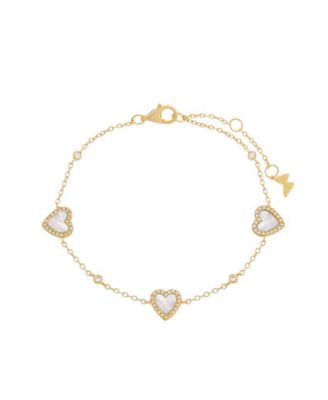 by Adina Eden 14k Gold-Plated Sterling Silver Mother of Pearl & Cubic ...