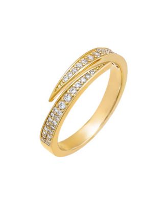 by Adina Eden 14K Gold Plated Sterling Silver Cubic Zirconia Wrap Ring ...